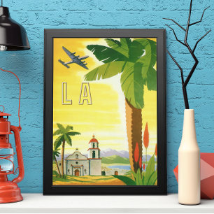 Vintage Travel Poster、ロサンゼルス、カリフォルニア ポスター