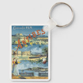Vintage Travel Poster, Antibes, France キーホルダー (裏面)