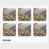 Vintage Travel Poster Australia，カスタマイズ可能 スクエアシール (シート)