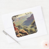 Vintage Travel Poster Australia，カスタマイズ可能 スクエアシール (封筒)