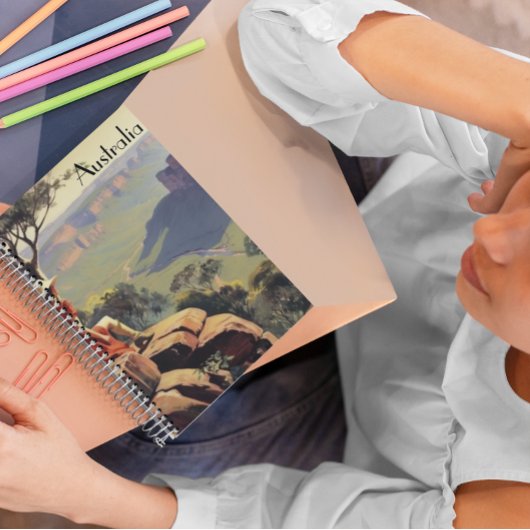 Vintage Travel Poster Australia，カスタマイズ可能 プランナー手帳