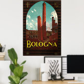 Vintage Travel Poster, Bologna, Italy ポスター (ホームオフィス)