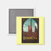 Vintage Travel Poster, Bologna, Italy マグネット (正面/裏面)