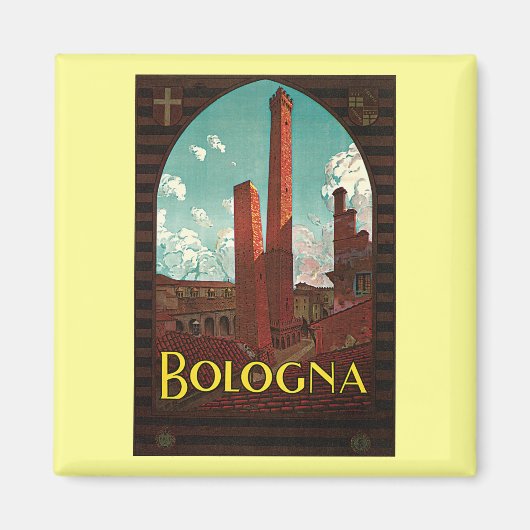Vintage Travel Poster, Bologna, Italy マグネット (正面)