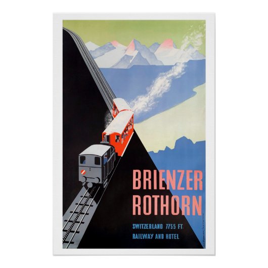 Vintage Travel Poster Brienzer Rothorn ポスター (正面)
