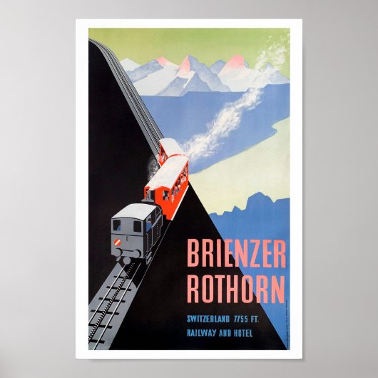 Vintage Travel Poster Brienzer Rothorn ポスター (正面)