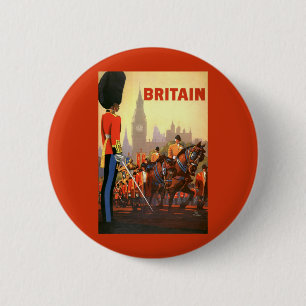 Vintage Travel Poster, British Royal Guard 缶バッジ