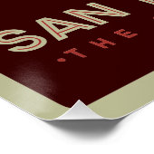 Vintage Travel Poster Chicago Skyline ポスター (コーナー)