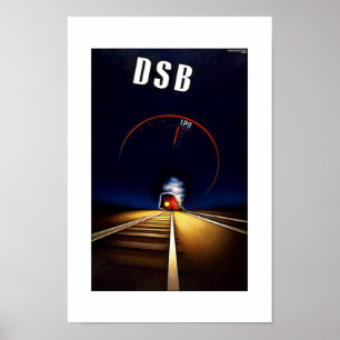 Vintage Travel Poster DSB ポスター