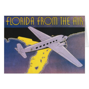 Vintage Travel Poster, Florida from Air Airplane