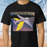 Vintage Travel Poster, Florida from Air Airplane Tシャツ<br><div class="desc">ヴィンテージイラストレーションアメリカ合衆国フロリダからの旅行ポスターまたは荷物ラベルは、フロリダの海岸線の州上の空のプロペラの飛行機飛んでいる、海と有名なビーチを特集。フロリダだ！</div>