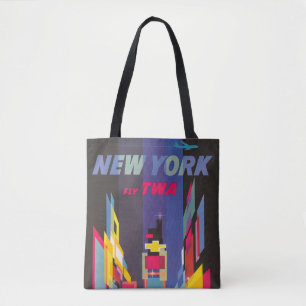 Vintage Travel Poster、Fly Twa、ニューヨーク トートバッグ