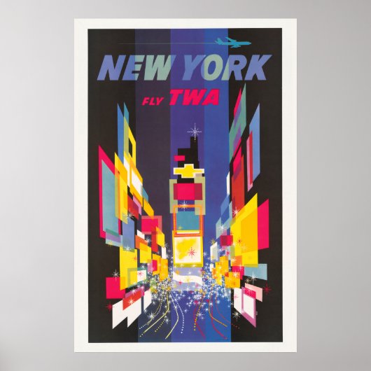 Vintage Travel Poster、Fly Twa、ニューヨーク ポスター (正面)