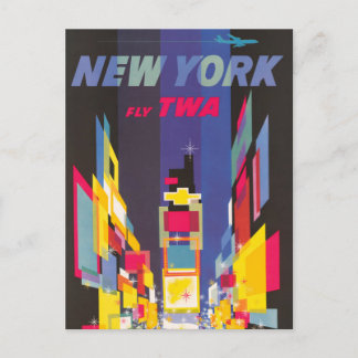 Vintage Travel Poster、Fly Twa、ニューヨーク ポストカード