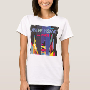 Vintage Travel Poster、Fly Twa、ニューヨーク Tシャツ