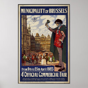 Vintage Travel Poster for Brussels ポスター
