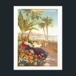 Vintage Travel Poster for Nice，フランス ポストカード<br><div class="desc">このハガキはフランスのヴィンテージPLM旅行ポスタ広告ーNiceの複製である。</div>