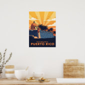 Vintage travel poster for Puerto Rico ポスター (キッチン)