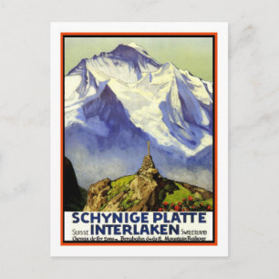 Vintage Travel Poster、Interlaken ポストカード
