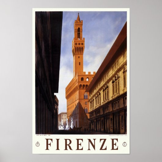 Vintage Travel Poster Italy Florence Firenze ポスター (正面)