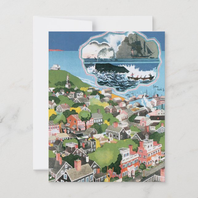 Vintage Travel Poster, Map of Nantucket Island, MA (正面)