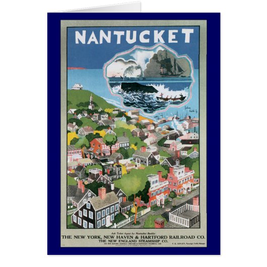 Vintage Travel Poster, Map of Nantucket Island, MA (正面)