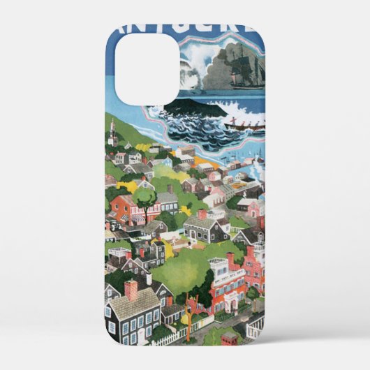 Vintage Travel Poster, Map of Nantucket Island, MA Case-Mate iPhoneケース (裏面)