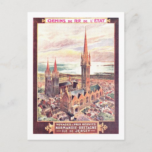 Vintage Travel Poster、Normandy ポストカード (正面)