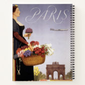 Vintage Travel Poster, Paris Via Constellation ノートブック (裏面)