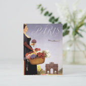 Vintage Travel Poster, Paris Via Constellation ポストカード (スタンド正面)
