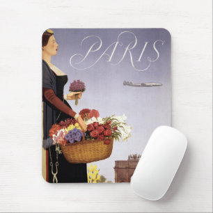 Vintage Travel Poster, Paris Via Constellation マウスパッド