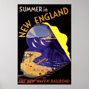 Vintage Travel Poster/Summer in New England ポスター