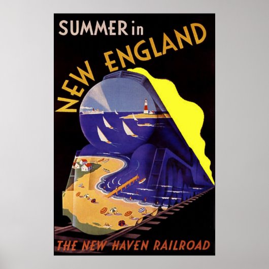Vintage Travel Poster/Summer in New England ポスター (正面)