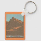 Vintage Travel Poster, Taos Pueblos, New Mexico キーホルダー (裏面)
