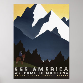 Vintage Travel Poster - United States ポスター