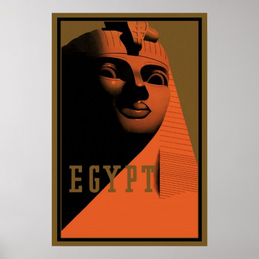 Vintage Travel Poster with Sphinx, Egypt, Africa ポスター (正面)
