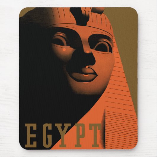 Vintage Travel Poster with Sphinx, Egypt, Africa マウスパッド (正面)