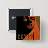 Vintage Travel Poster with Sphinx, Egypt, Africa 缶バッジ (正面&裏面)