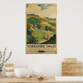 Vintage Travel Poster Yorkshire Dales England ポスター (キッチン)
