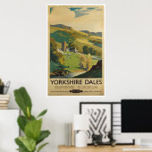 Vintage Travel Poster Yorkshire Dales England ポスター (ホームオフィス)