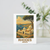 Vintage Travel Rhodes Greece ポストカード (スタンド正面)