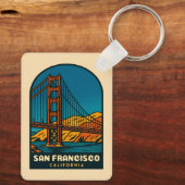 Vintage Travel San Francisco Golden Gate Bridge キーホルダー (裏面)