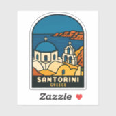 Vintage Travel Santorini Greece Retro Seaside シール (シート)