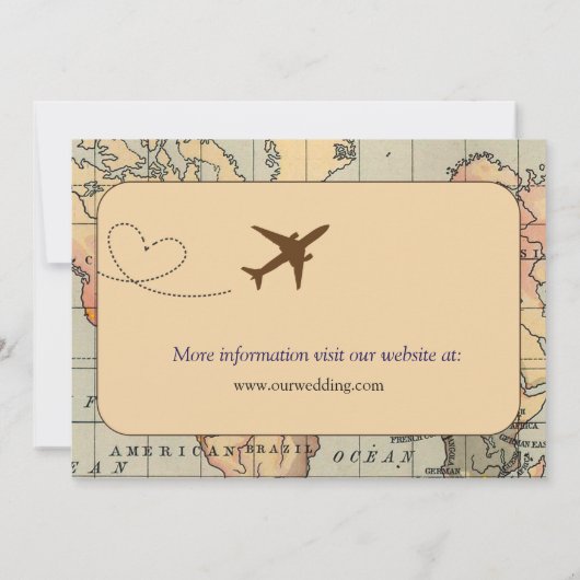 Vintage, Travel Themed Wedding Invite 招待状 (裏面)