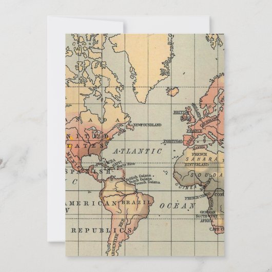 Vintage, Travel Themed Wedding Invite 招待状 (裏面)