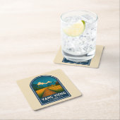 Vintage Travel Vang Vieng Laos Retro Scenic スクエアペーパーコースター (インサイチュ)