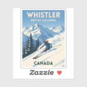 Vintage Travel Whistler British Columbia Skiing シール (シート)