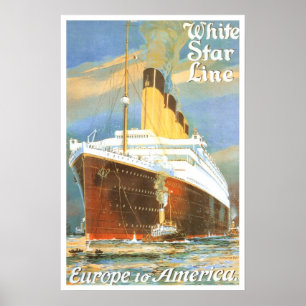 Vintage travel,White Star Line ポスター