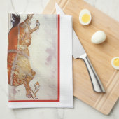 Vintage Travel, Winter in Engadin Switzerland キッチンタオル (四つ折り)