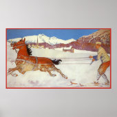 Vintage Travel, Winter in Engadin Switzerland ポスター (正面)